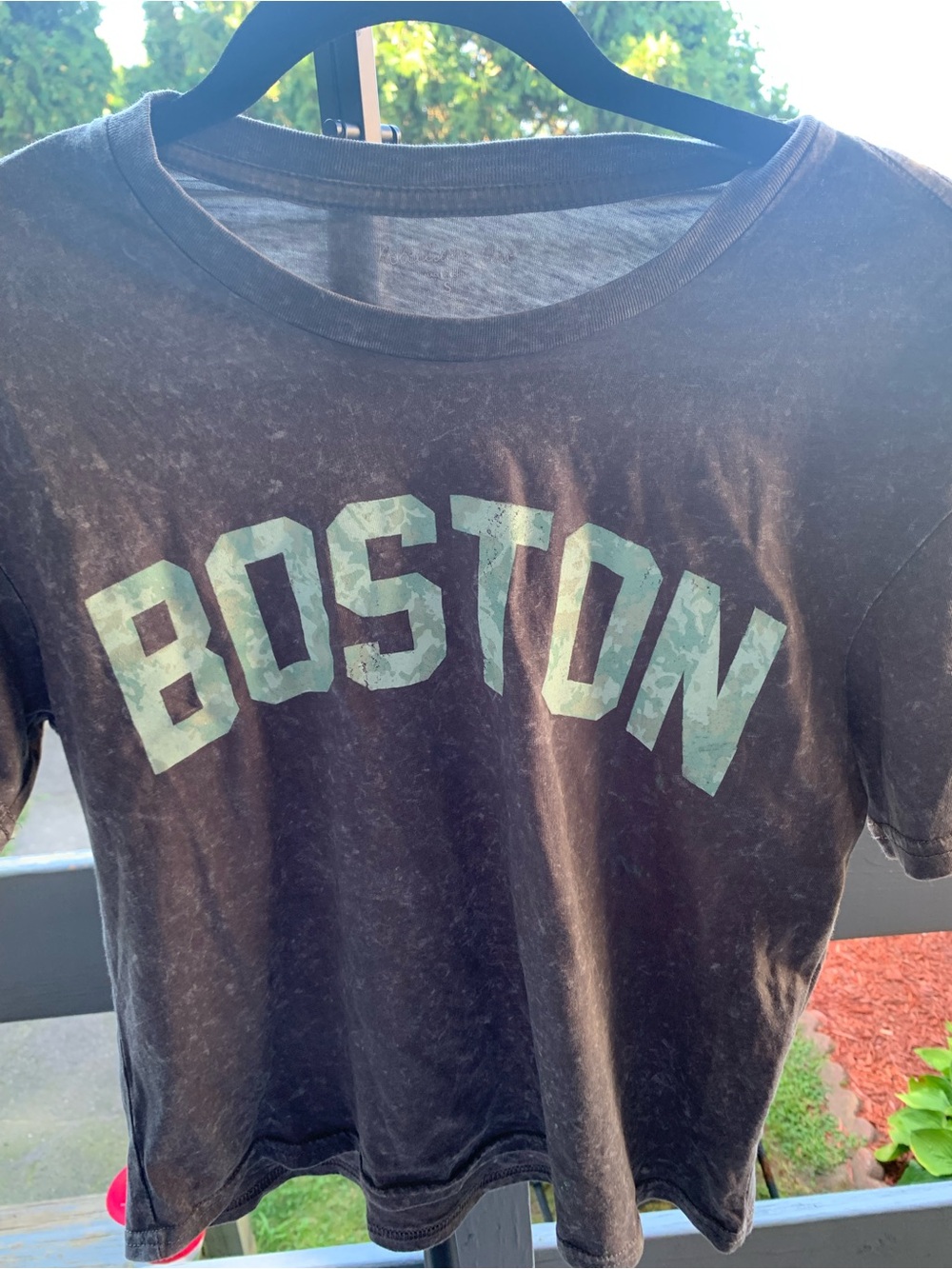 Rebellious One Dark Grey Tee with Mint Green 'BOSTON' Graphic